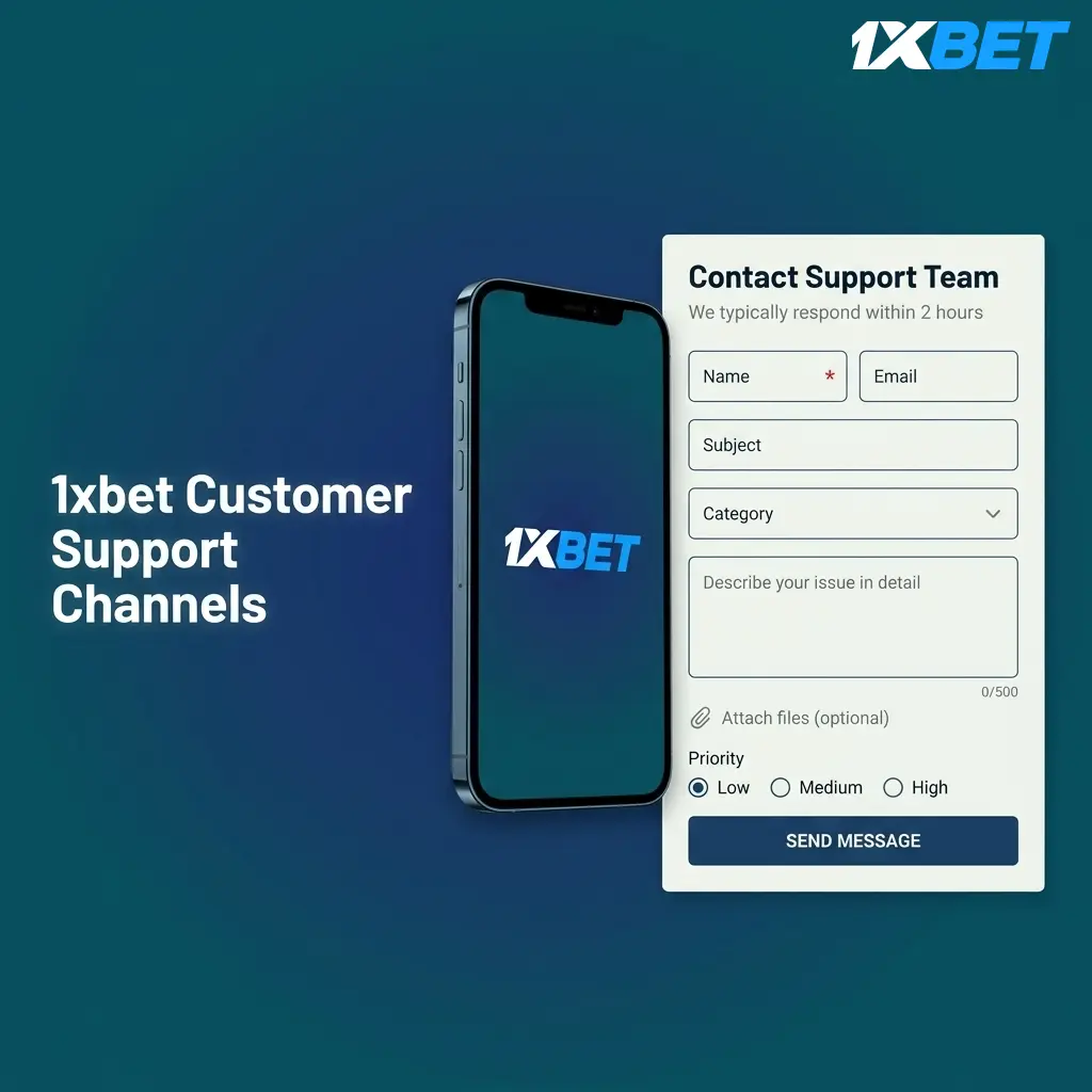 1xbet customer support channels including live chat, email, phone, Telegram bot, and FAQ available 24/7 via PWA