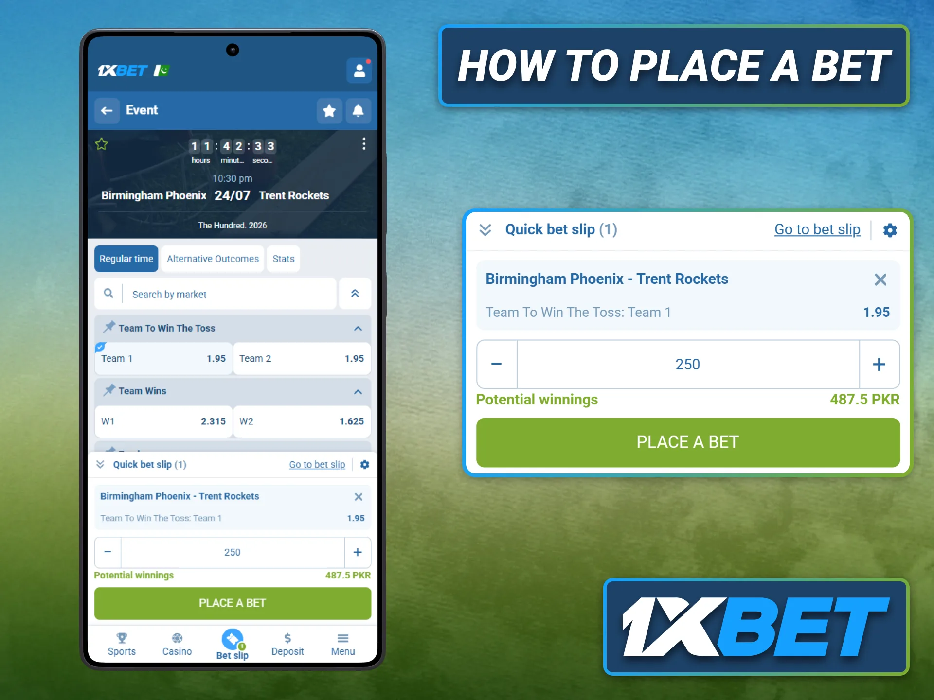 Place betting selections through the 1xbet Android app with confidence.