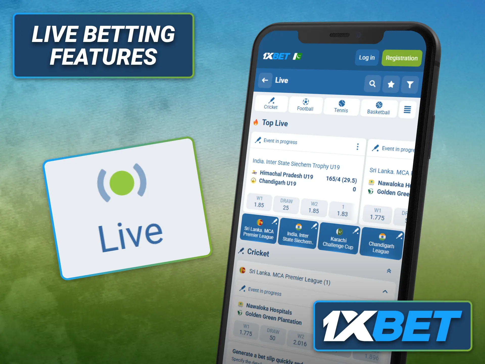 Experience live betting through the 1xbet Android app from anywhere.