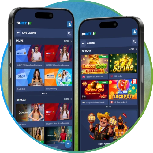 Enjoy thousands of casino titles using the 1xbet app on mobile devices.