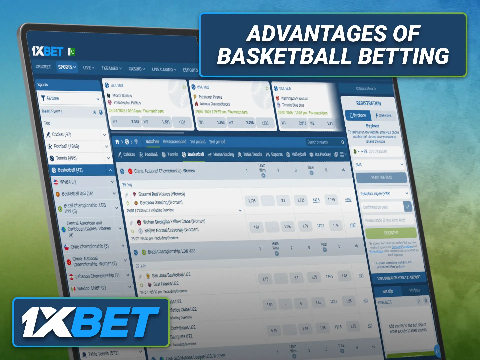 Discover the advantages of basketball betting with the 1xbet sportsbook.