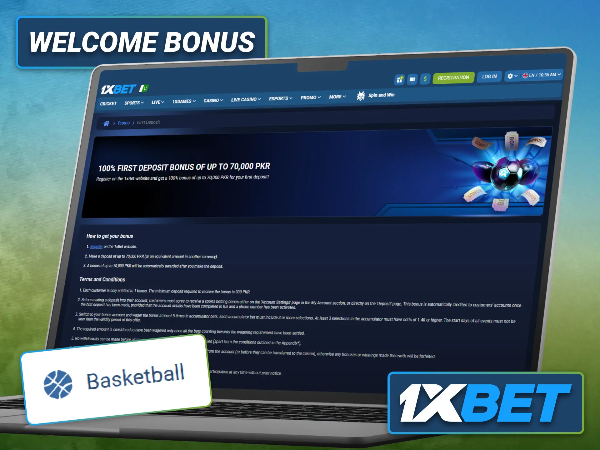 Claim the 1xbet welcome offer before placing your first basketball bets.