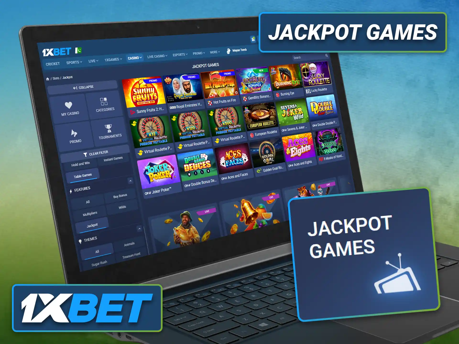 Try jackpot games available through the 1xbet casino collection.