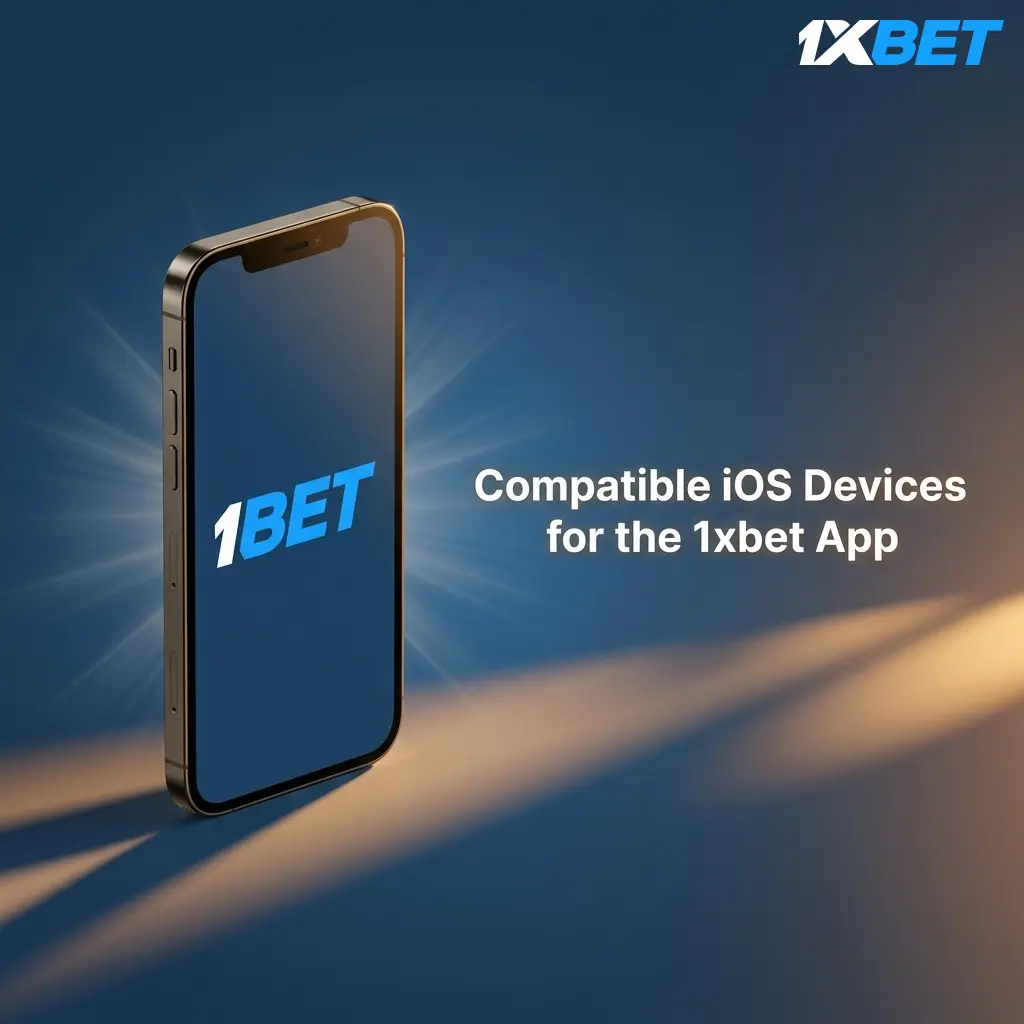 List of compatible iOS devices for the 1xbet app including iPhone X through 15 series and iPad models supporting iOS 12.0+