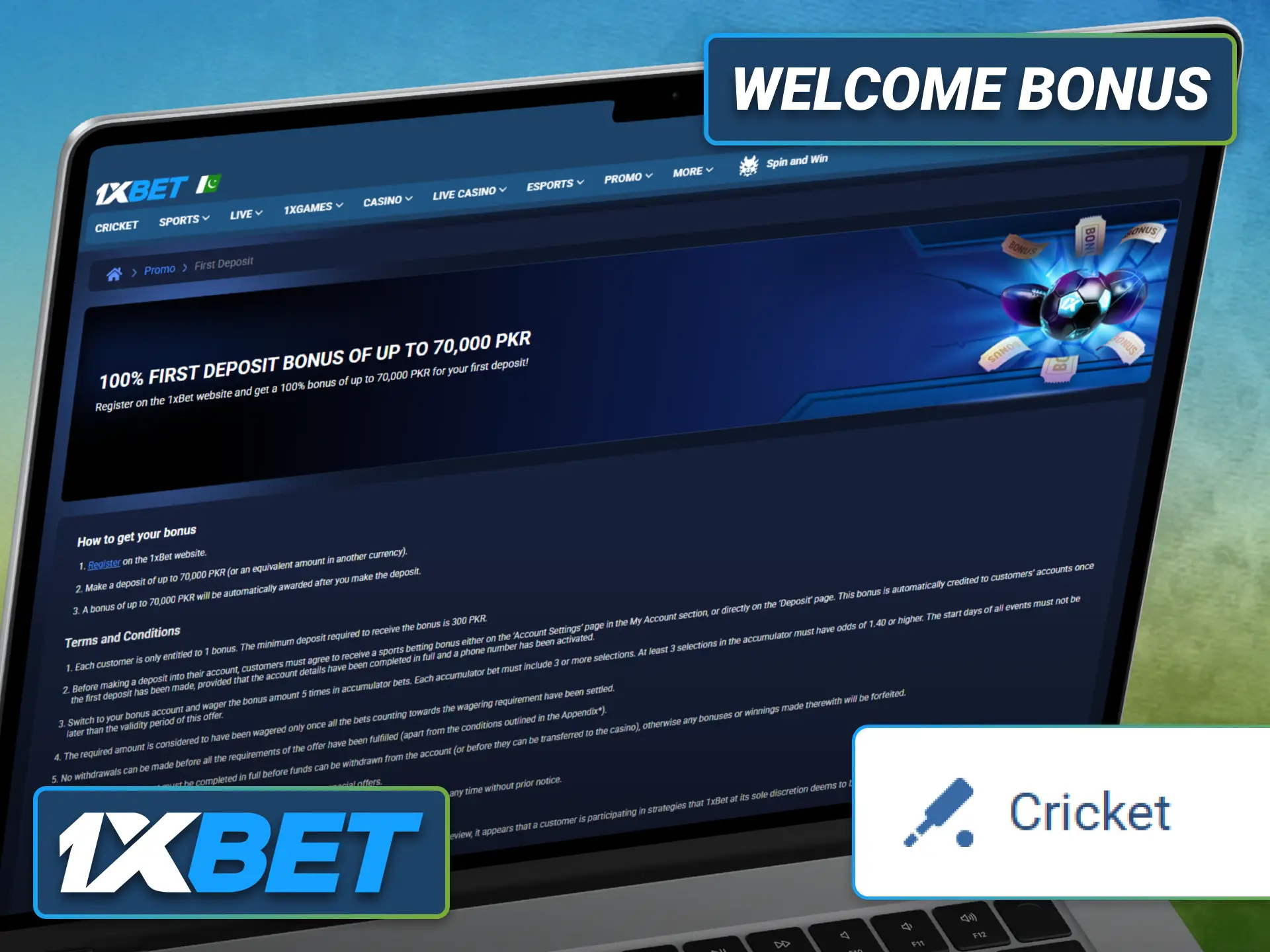 Claim the 1xbet welcome offer before placing your first cricket bets.