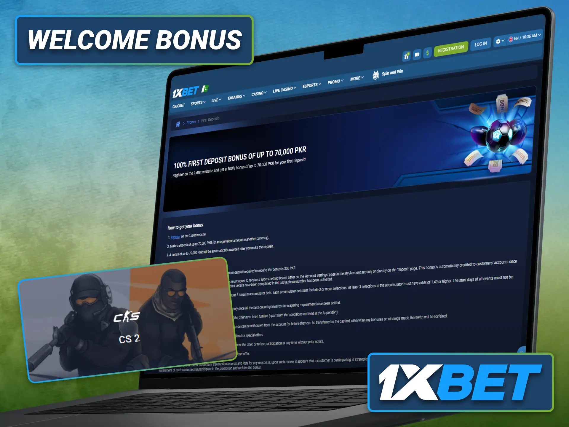 Claim the 1xbet welcome offer before placing your first CS2 bets.