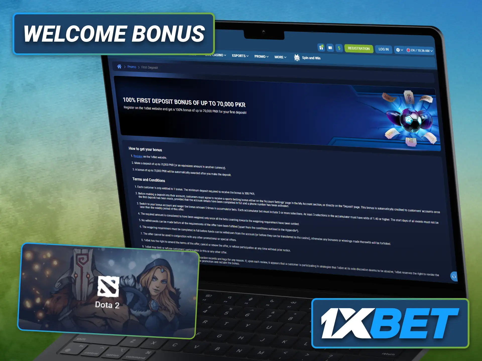 Claim the 1xbet welcome offer before placing your first Dota 2 bets.