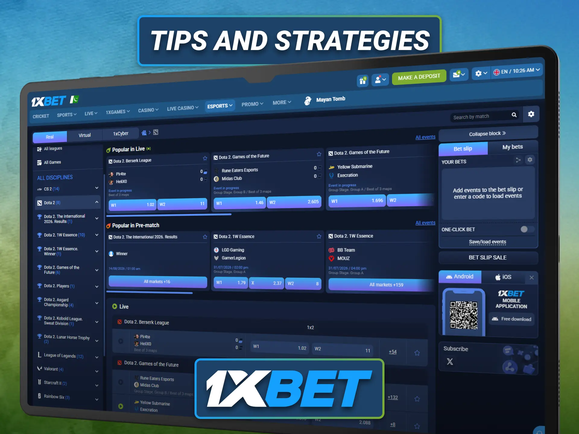Learn effective Dota 2 betting strategies with the 1xbet sportsbook for smarter decisions.