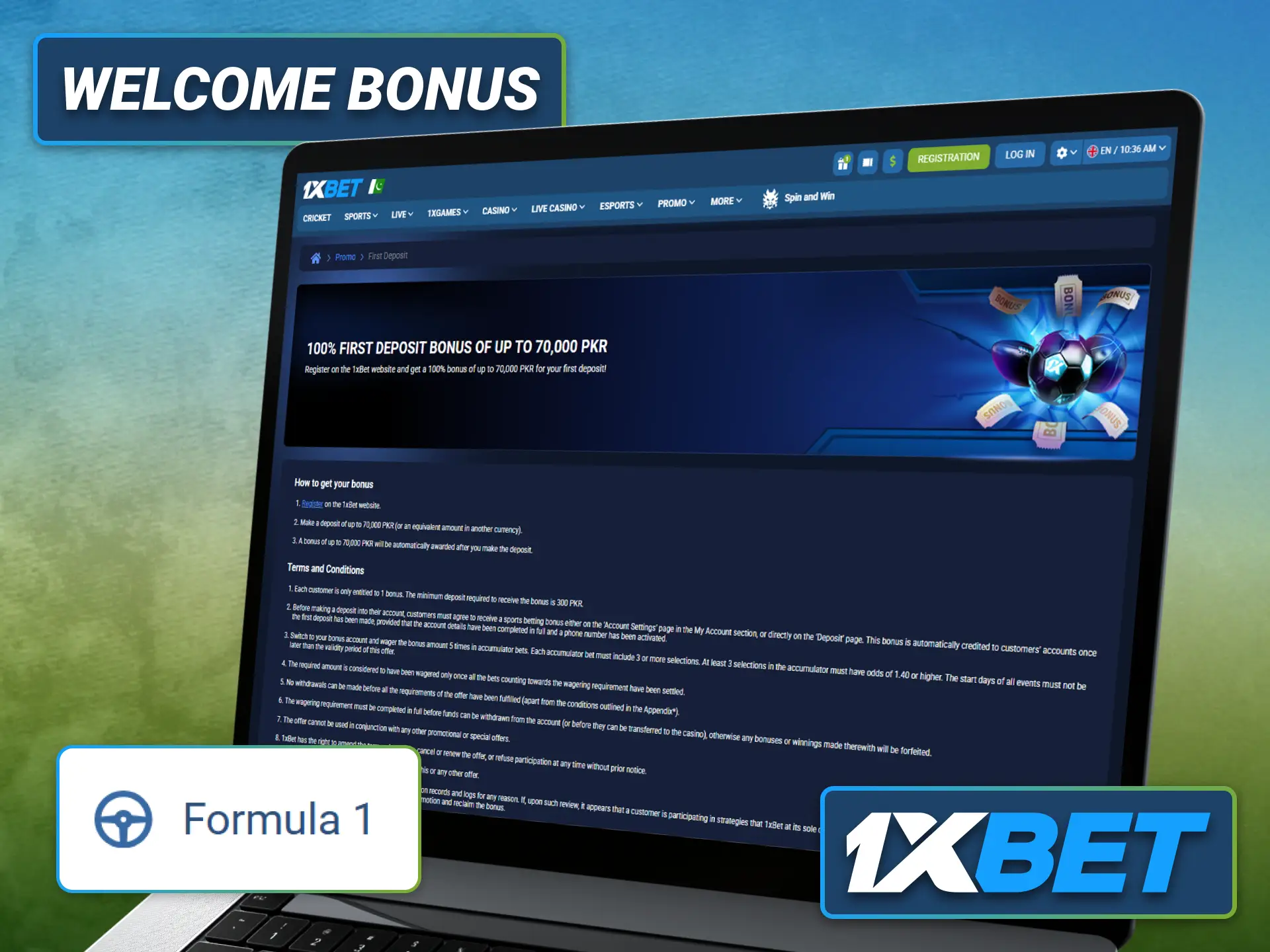 Claim the 1xbet welcome offer before placing your first Formula 1 bets.