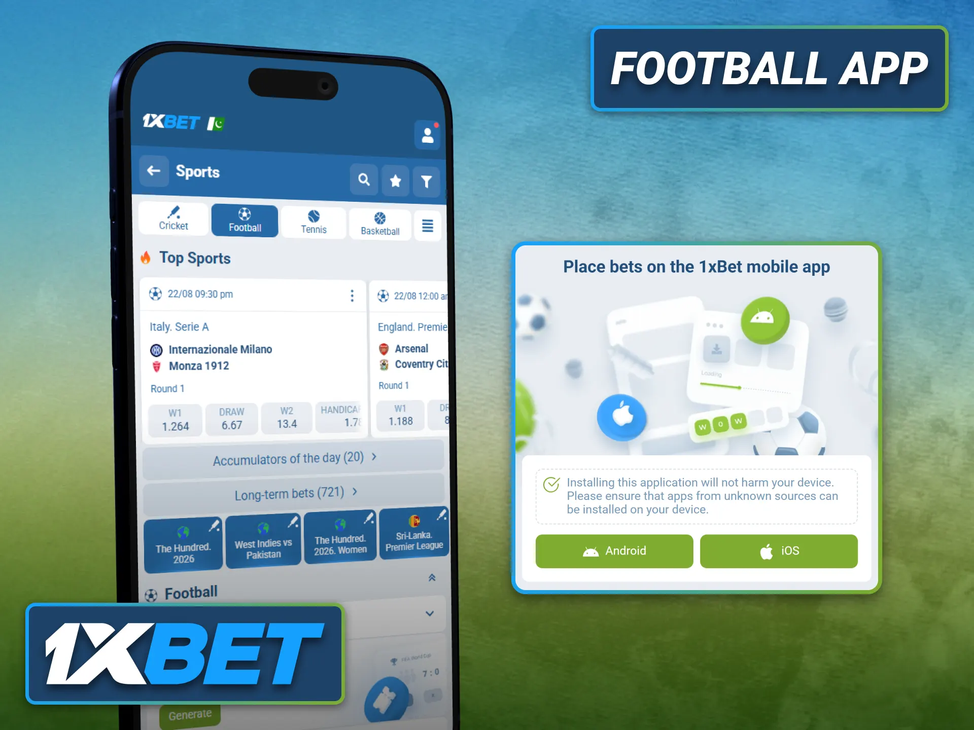 Download the 1xbet mobile app for convenient football betting anywhere.