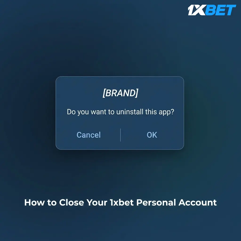 1xbet account closure steps showing profile settings and account deletion option for responsible gambling