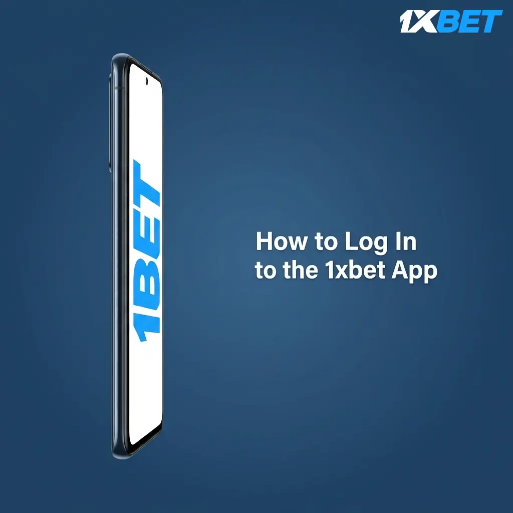 1xbet app login screen on Android showing credential entry fields and biometric sign-in option for existing account holders
