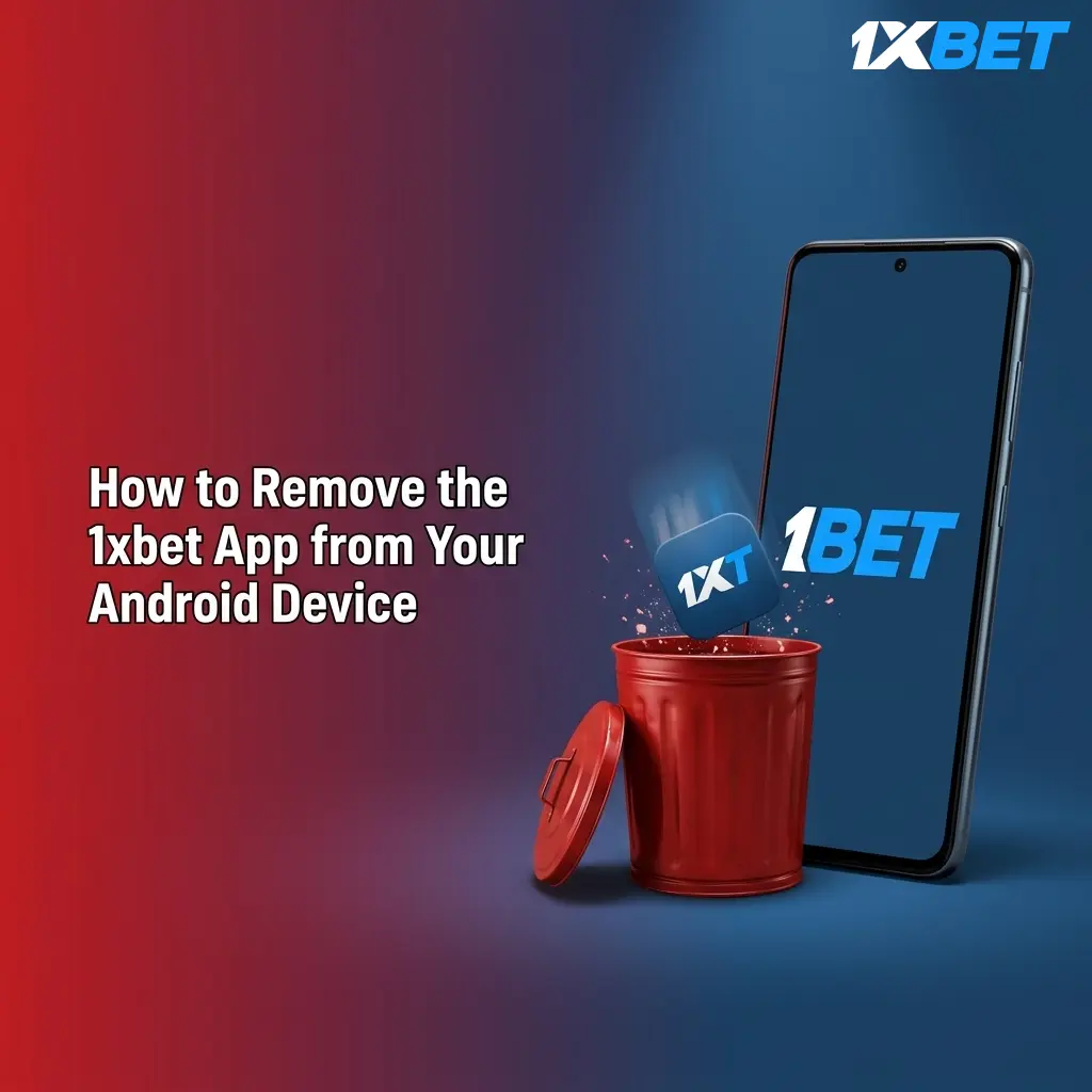 Step-by-step guide showing how to uninstall the 1xbet app from an Android device via settings or home screen