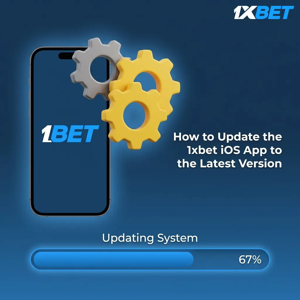 1xbet iOS app open on iPhone showing latest version with no manual update required from App Store