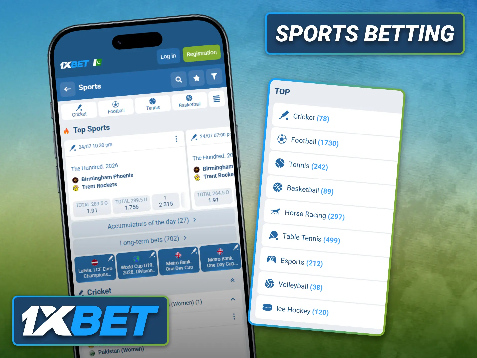 Explore sports betting opportunities with the 1xbet mobile application in Pakistan.