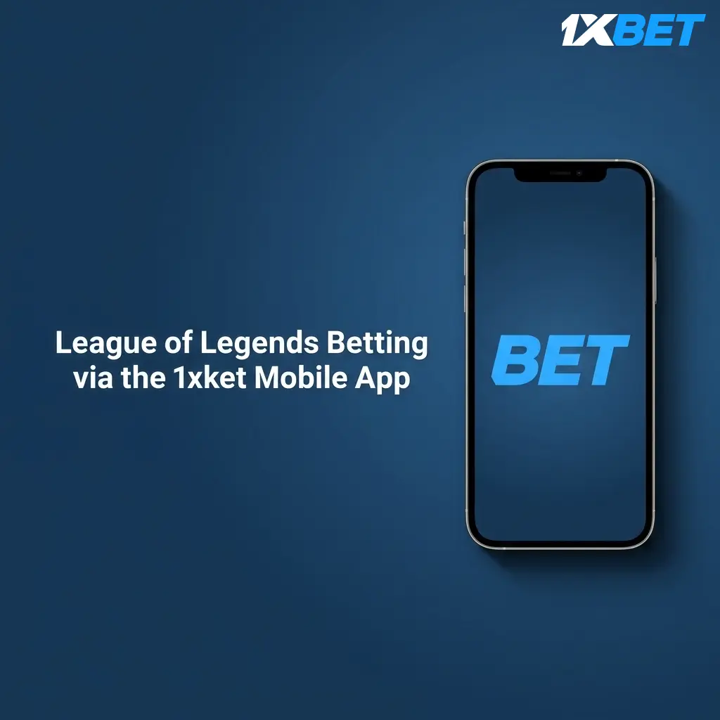 1xbet mobile app interface showing League of Legends eSports betting options with live odds on Android and iOS