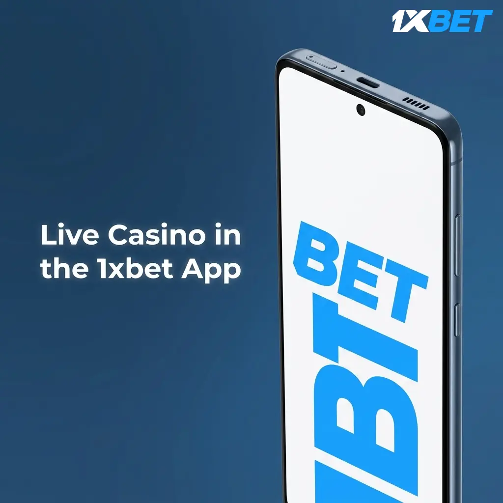1xbet mobile app live casino interface showing live dealer tables on Android and iOS devices