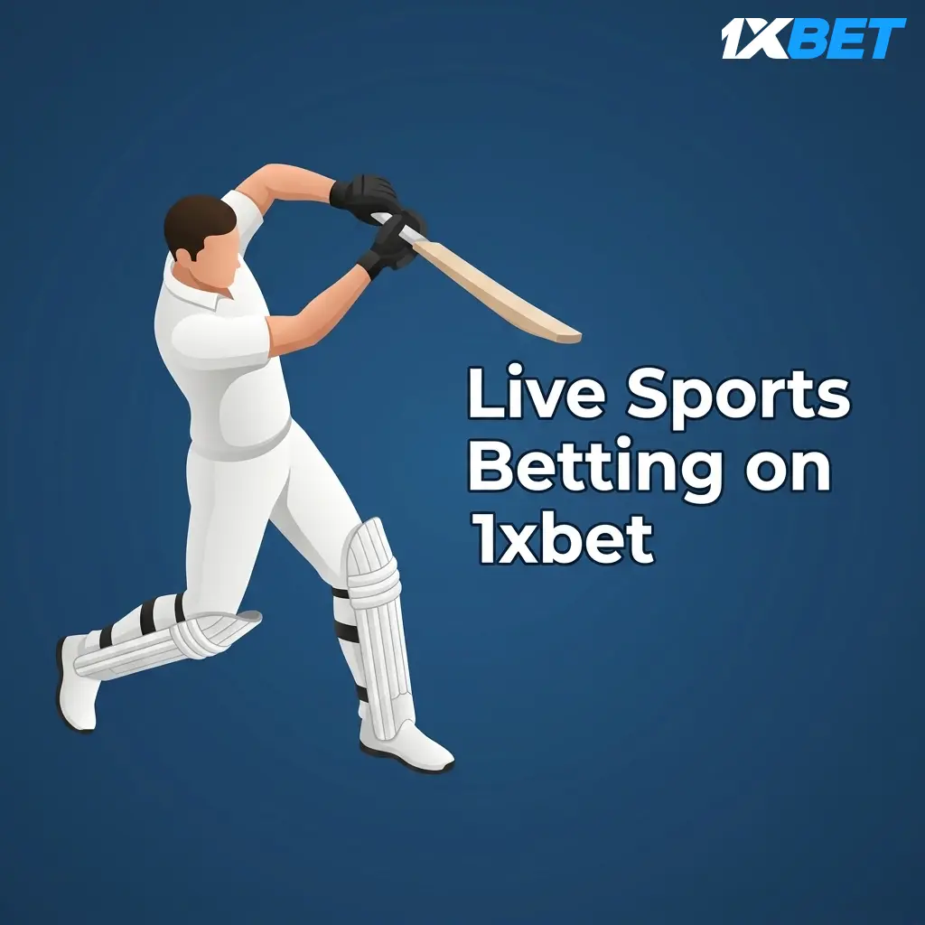1xbet live sports betting interface showing cricket football and tennis in-play markets with live streaming and cashout options