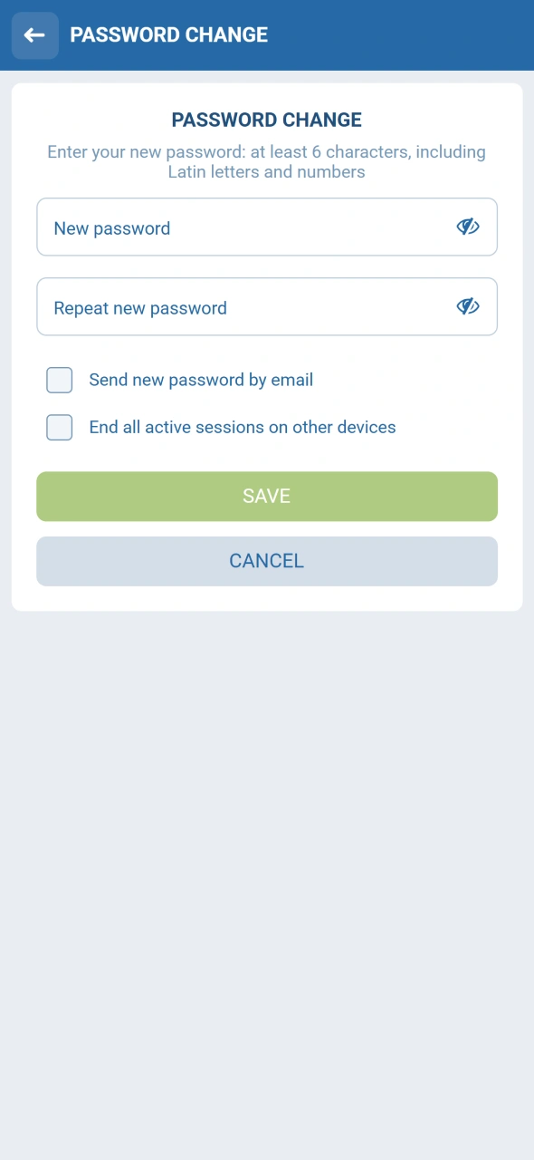 Finish the password recovery process and access your 1xbet account again.