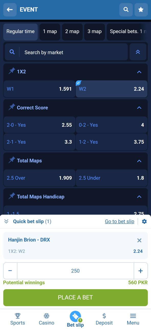 Place your League of Legends bet through the 1xbet sportsbook confidently.