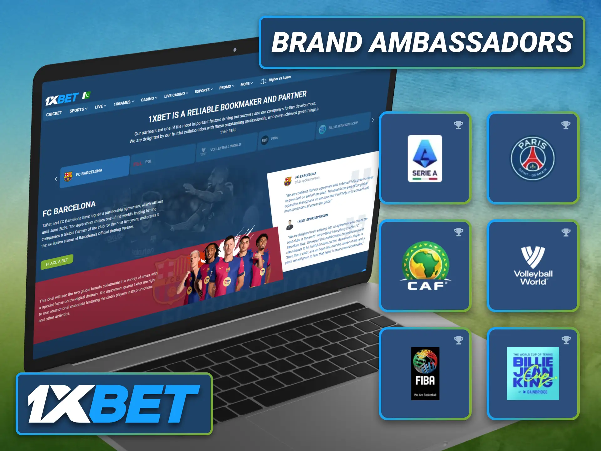 Learn about 1xbet brand ambassadors and official partnerships.
