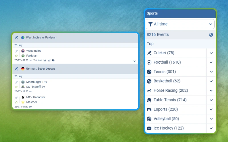 Place pre-match bets using the 1xbet line markets.