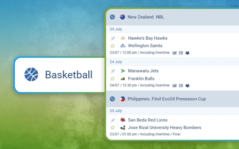 Bet on basketball games through the 1xbet sportsbook.