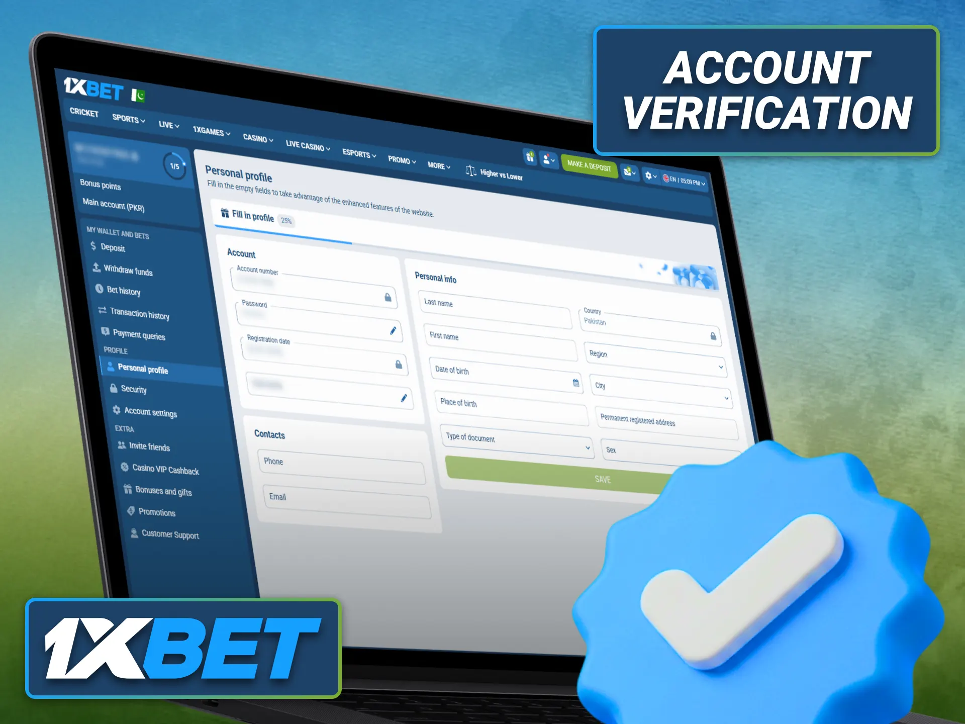 Complete 1xbet account verification for secure account access.