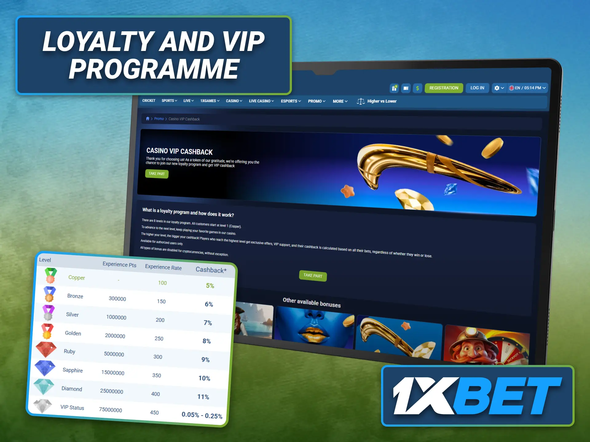 Join the 1xbet loyalty and VIP programme for exclusive member benefits.