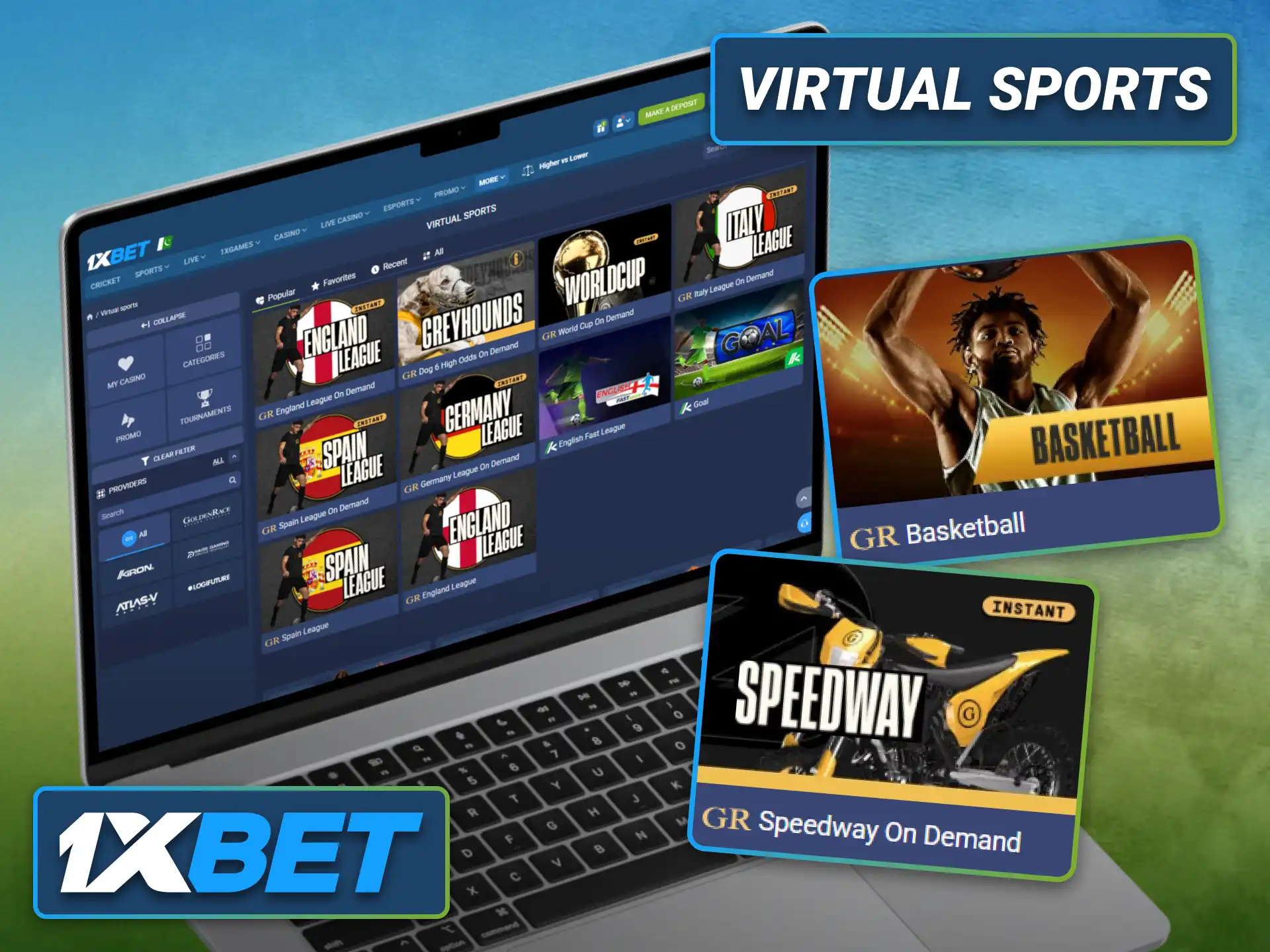 Enjoy virtual sports betting through the 1xbet sportsbook.
