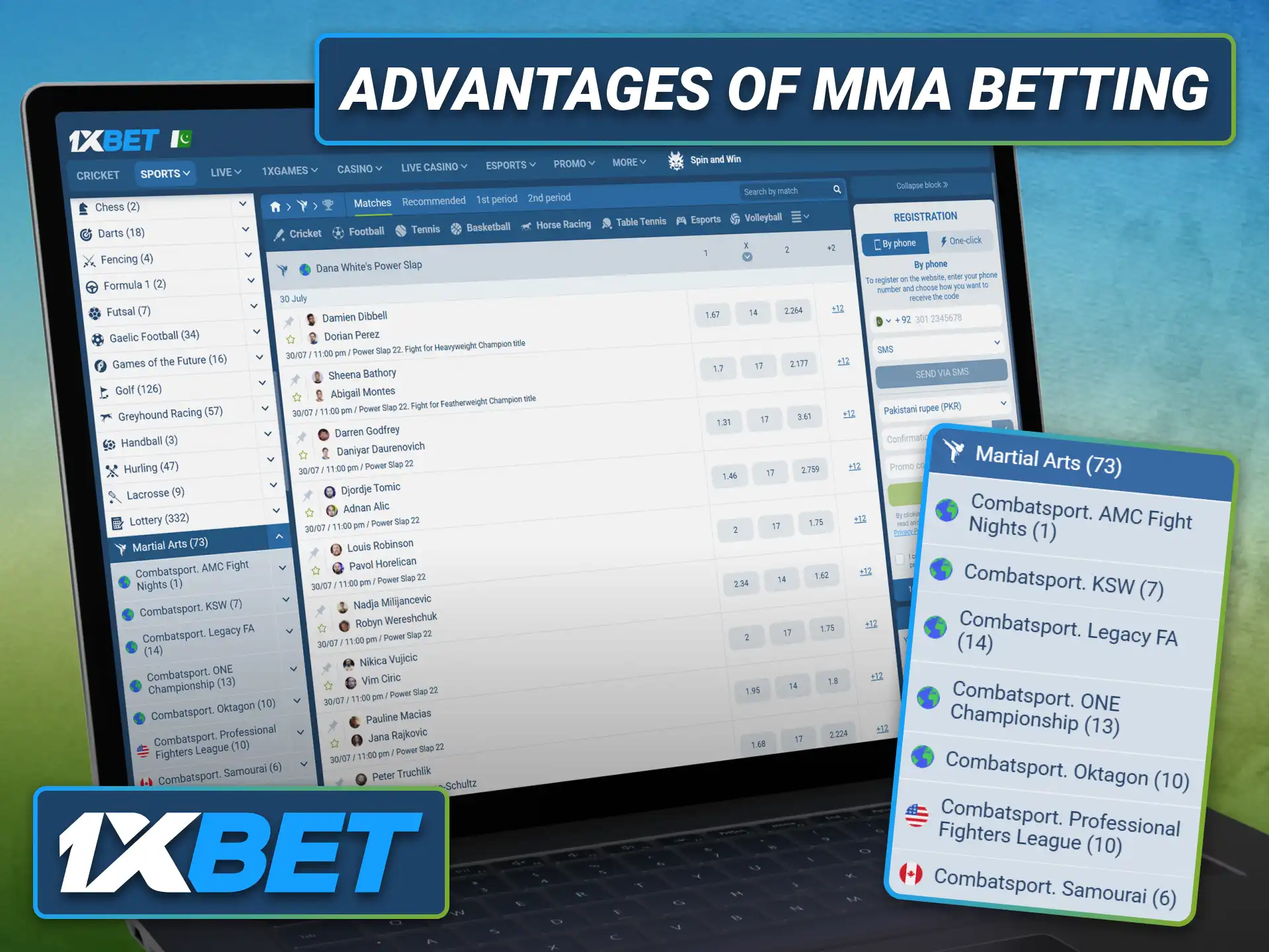 Discover the advantages of MMA betting with the 1xbet sportsbook in Pakistan.