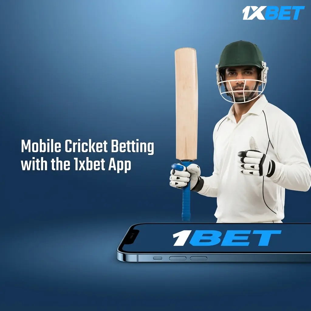 1xbet mobile app interface showing cricket betting options for Android and iOS with live odds and PSL markets