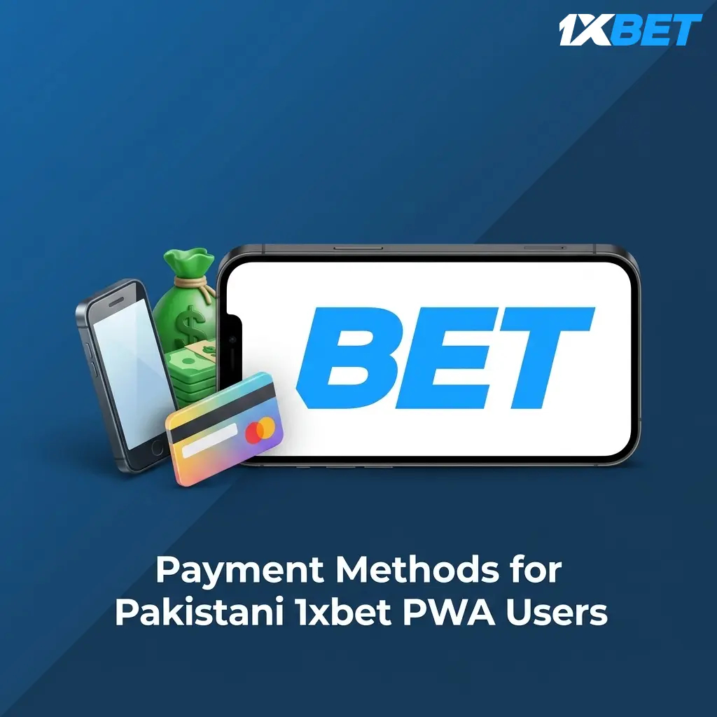 1xbet PWA payment methods in Pakistan including Easypaisa, JazzCash, Nayapay, Sadapay with 145 PKR min deposits