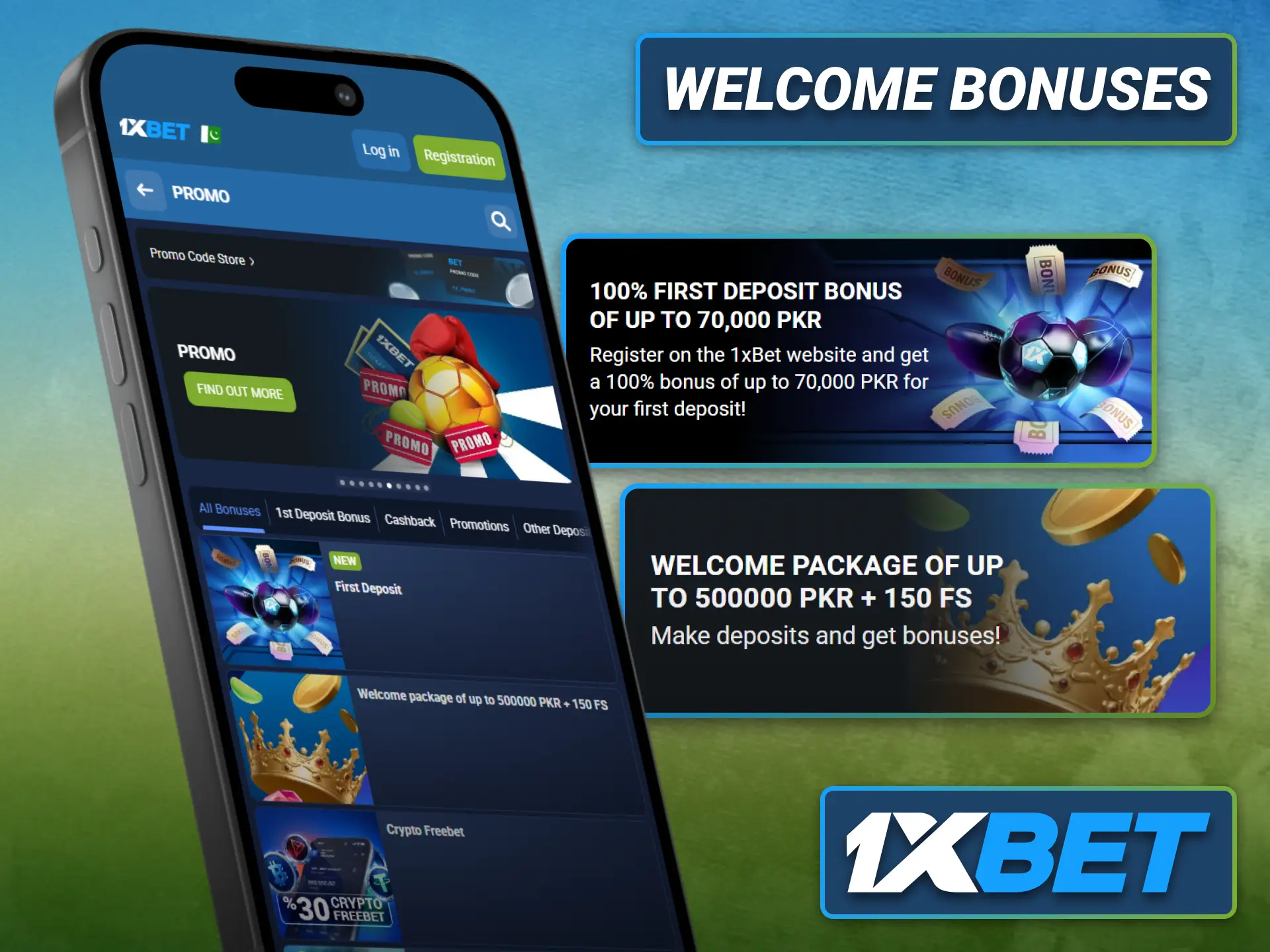 Claim the welcome offer after installing the 1xbet PWA app in Pakistan.