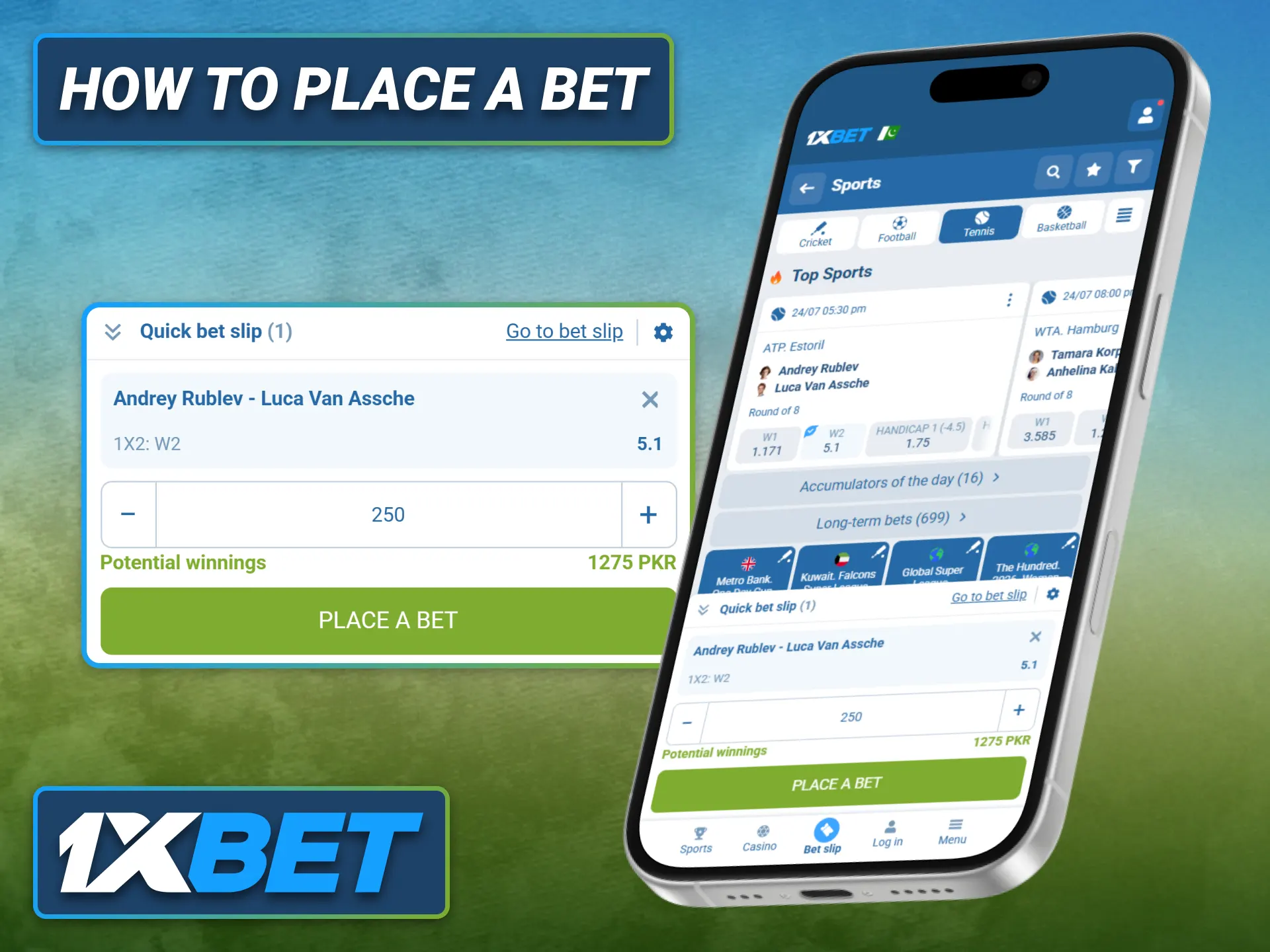 Place your first betting selection through the 1xbet PWA application with ease.