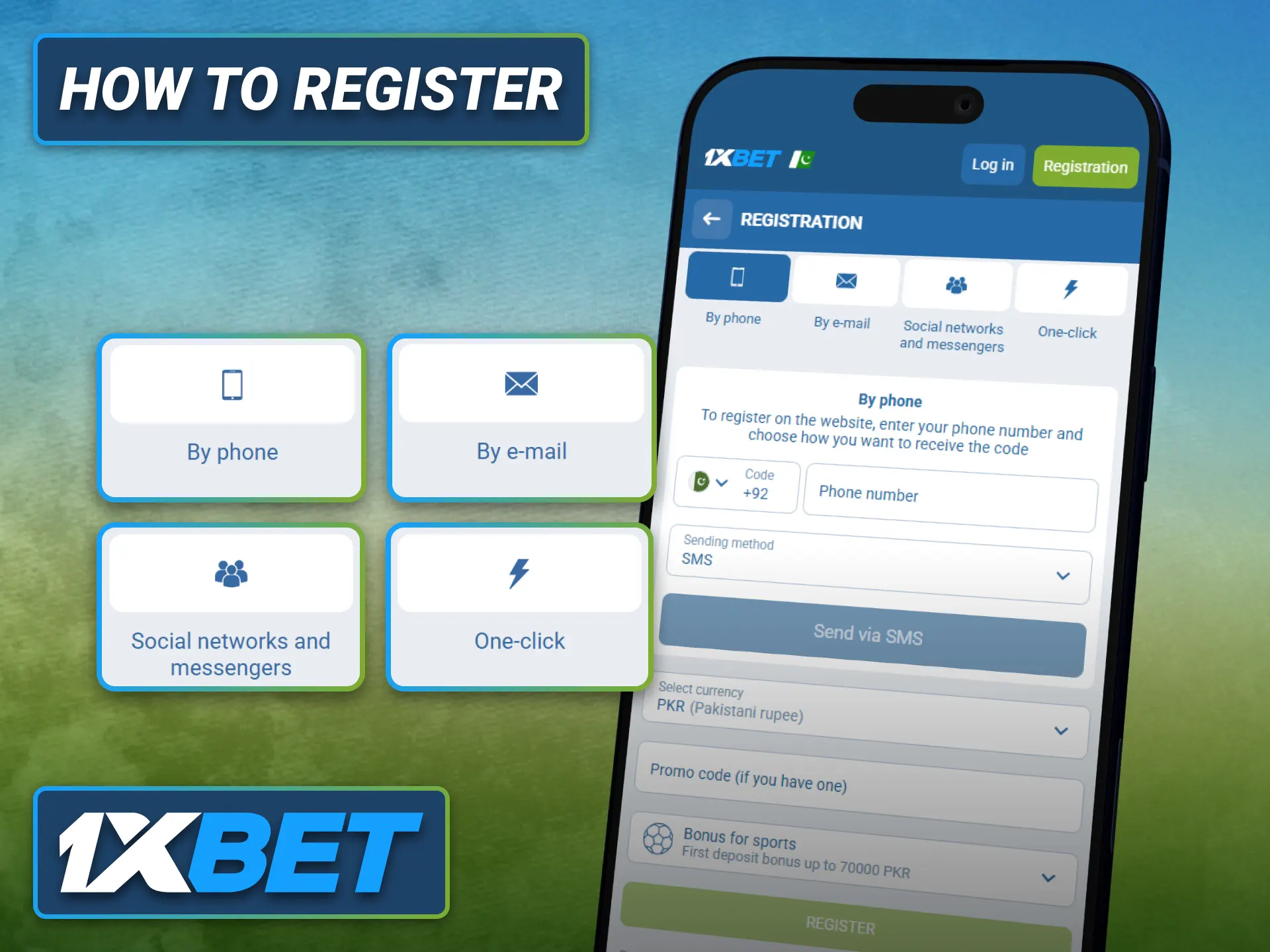 Create your account using the 1xbet PWA application in Pakistan.