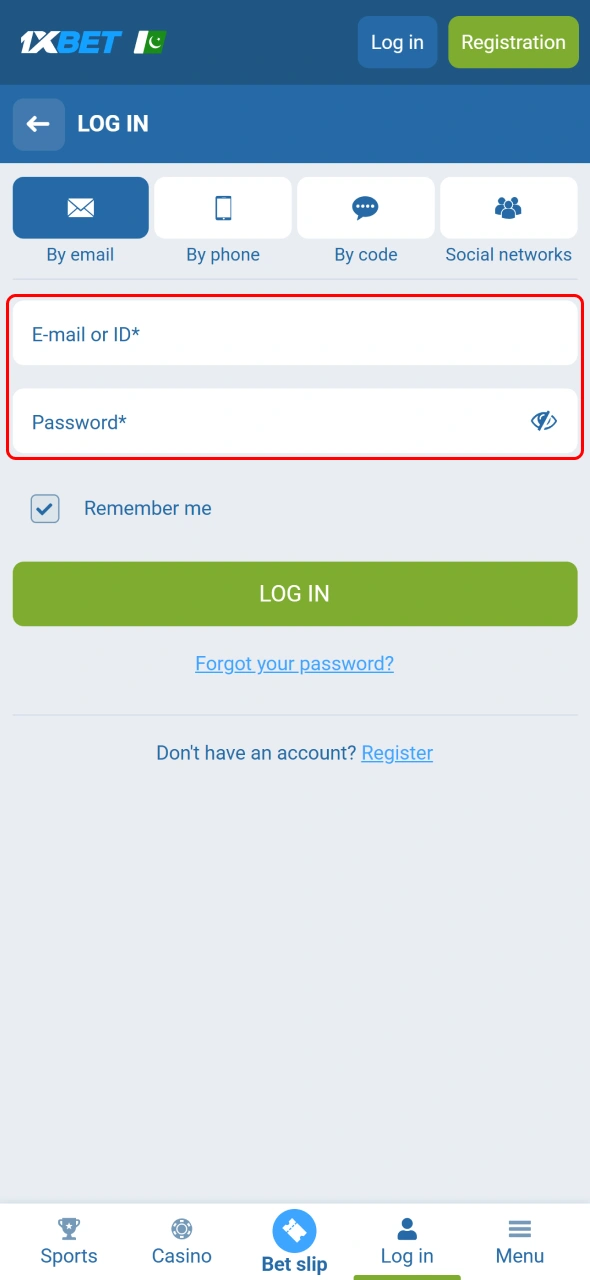 Enter your 1xbet account credentials to sign in safely.