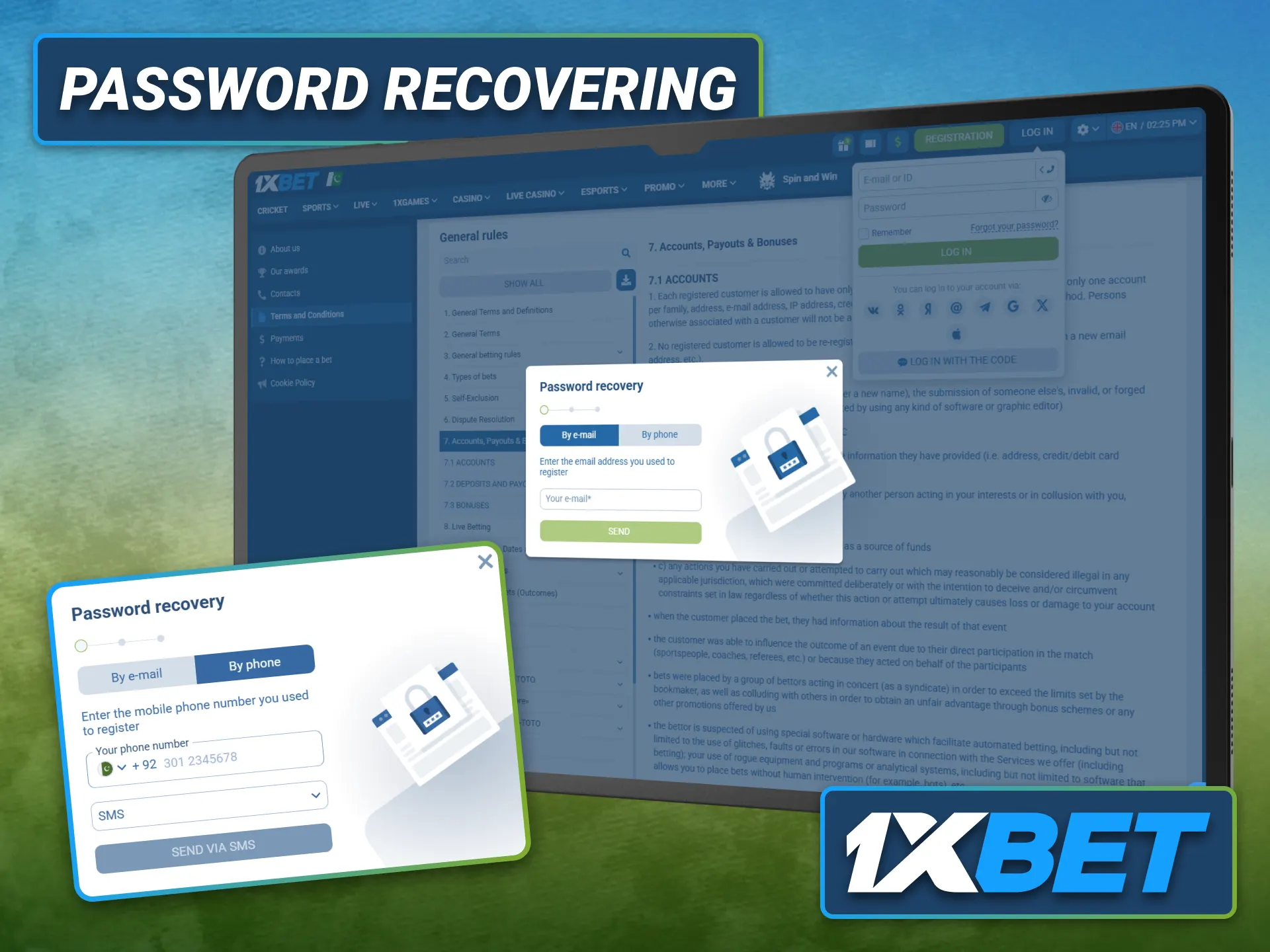 Recover your 1xbet account password using the official recovery process.