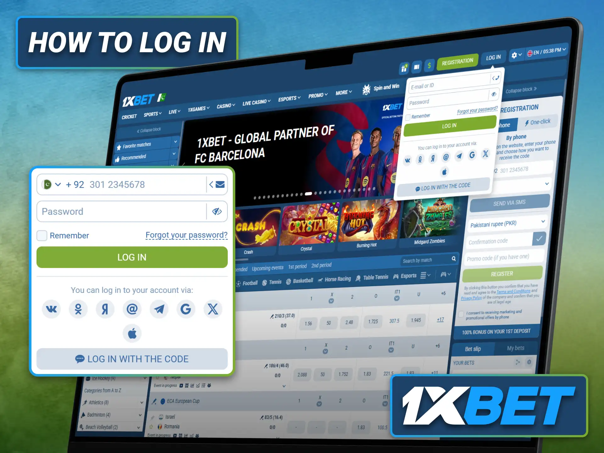 Log in to your 1xbet account and continue your betting experience.