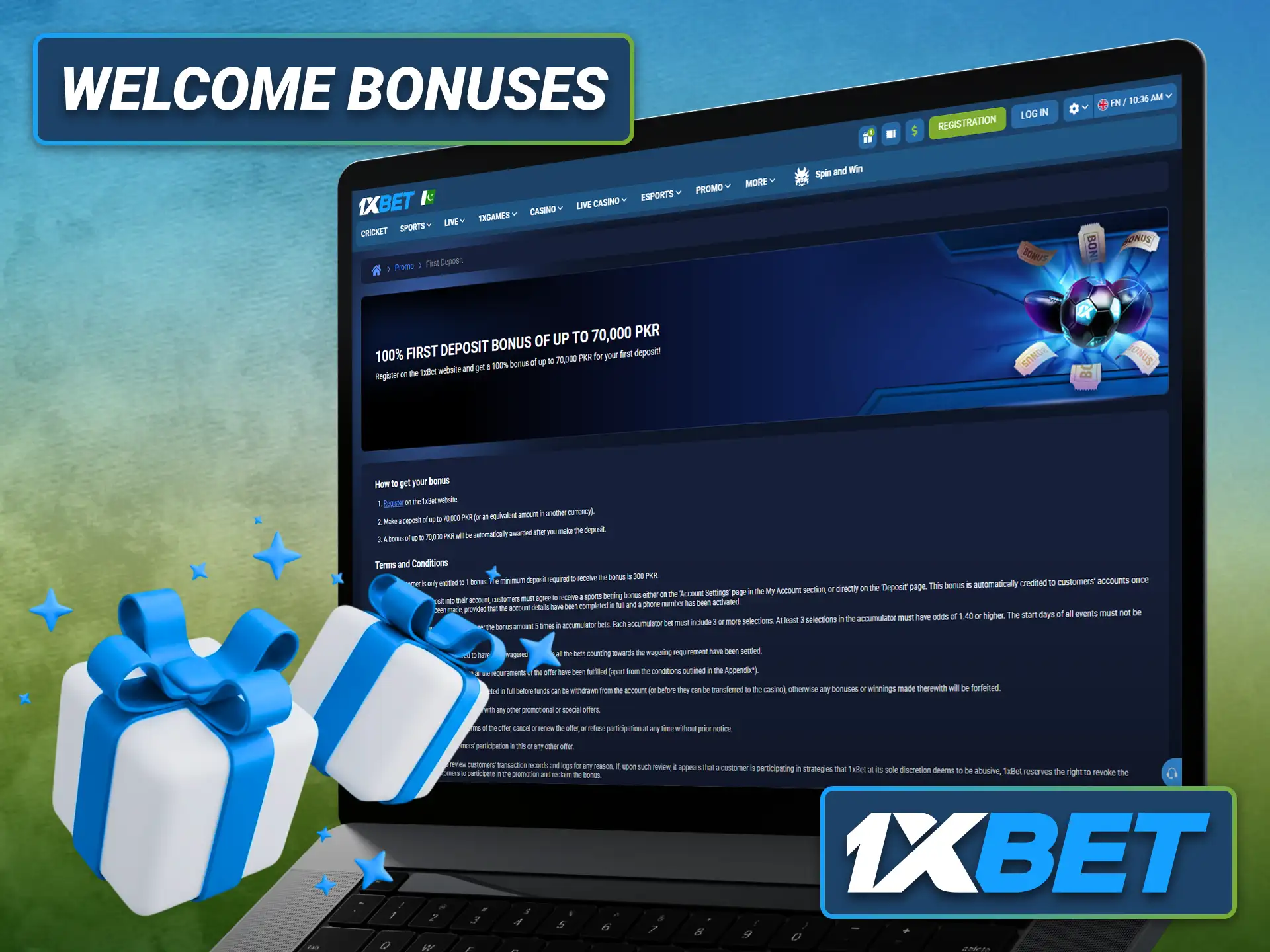 Claim the 1xbet welcome offer available for players across Pakistan.