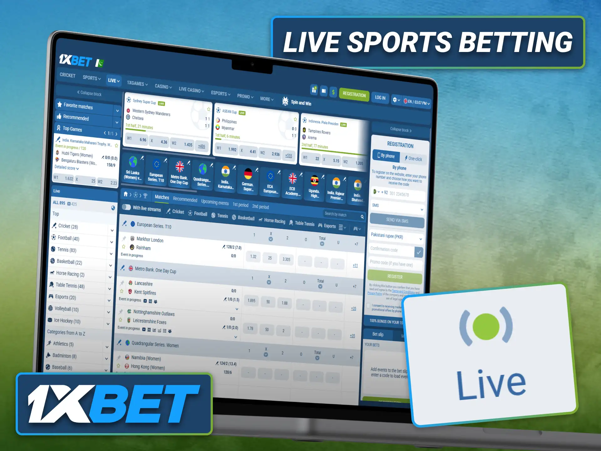 Enjoy live sports betting through the 1xbet sportsbook from any location.