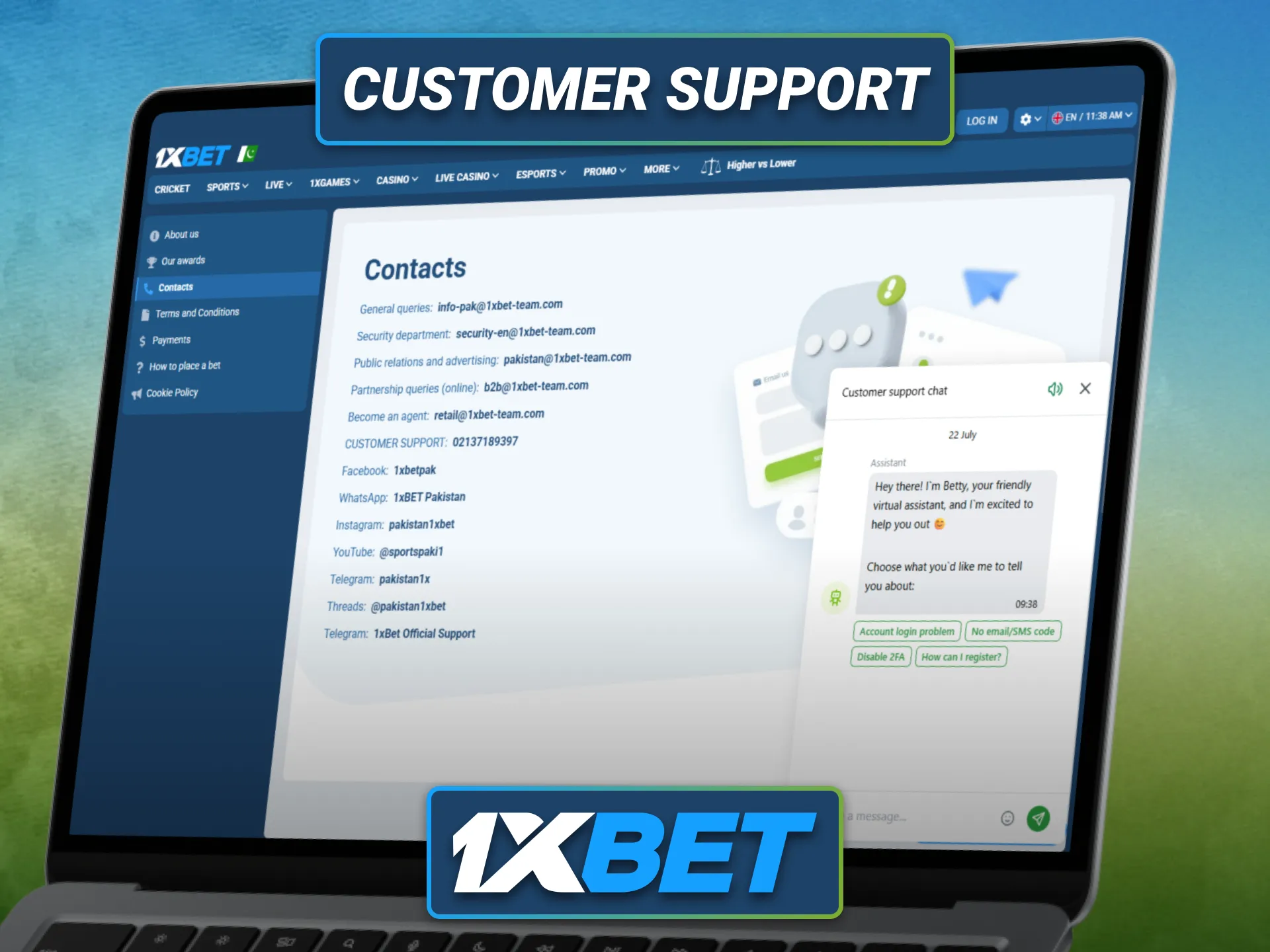 Contact 1xbet customer support whenever you need betting assistance.