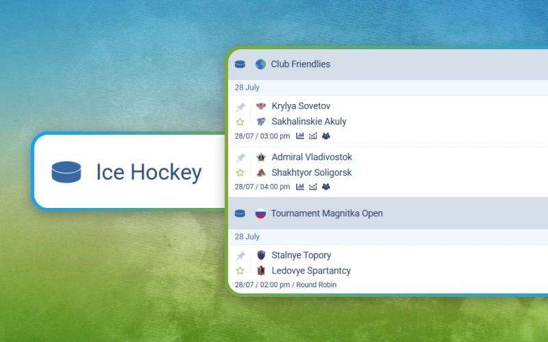 Bet on hockey through the 1xbet sportsbook with competitive odds.