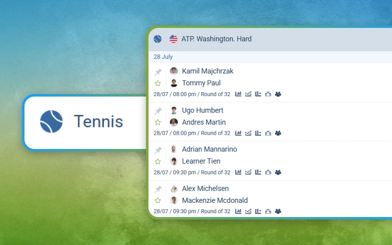 Place tennis bets confidently using the 1xbet sportsbook platform.