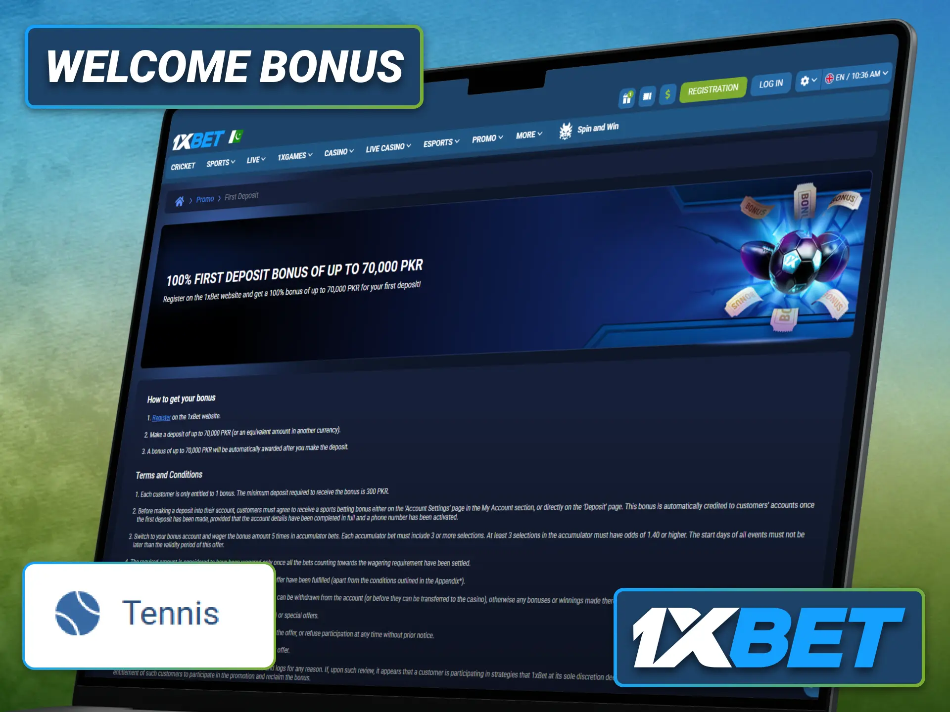 Claim the 1xbet welcome offer before placing your first tennis bets.
