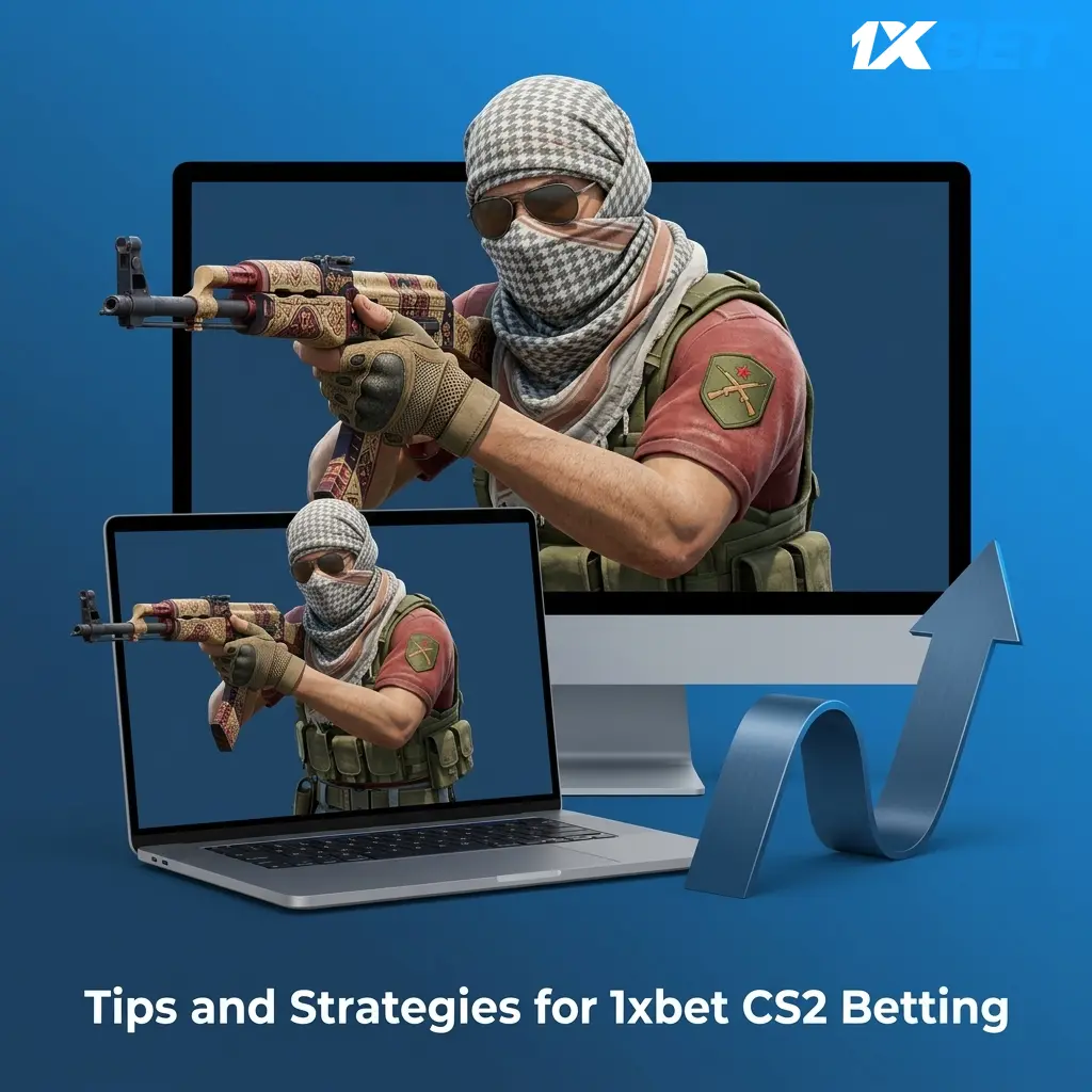 1xbet CS2 betting tips showing bankroll management, map pool analysis, roster tracking, and live odds strategies