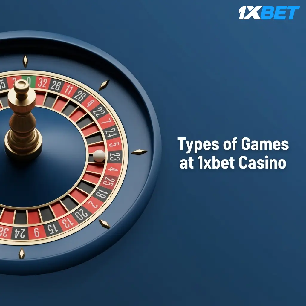 1xbet Casino game categories including slots, crash games, table games, jackpots, virtual sports, and bingo options