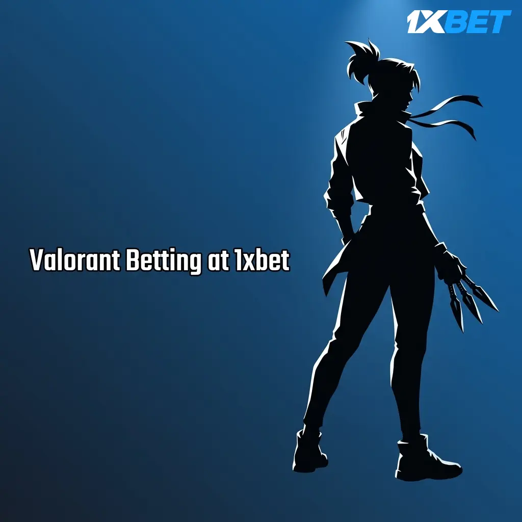 Valorant betting at 1xbet featuring VCT match markets including map winner, total rounds, and live betting options