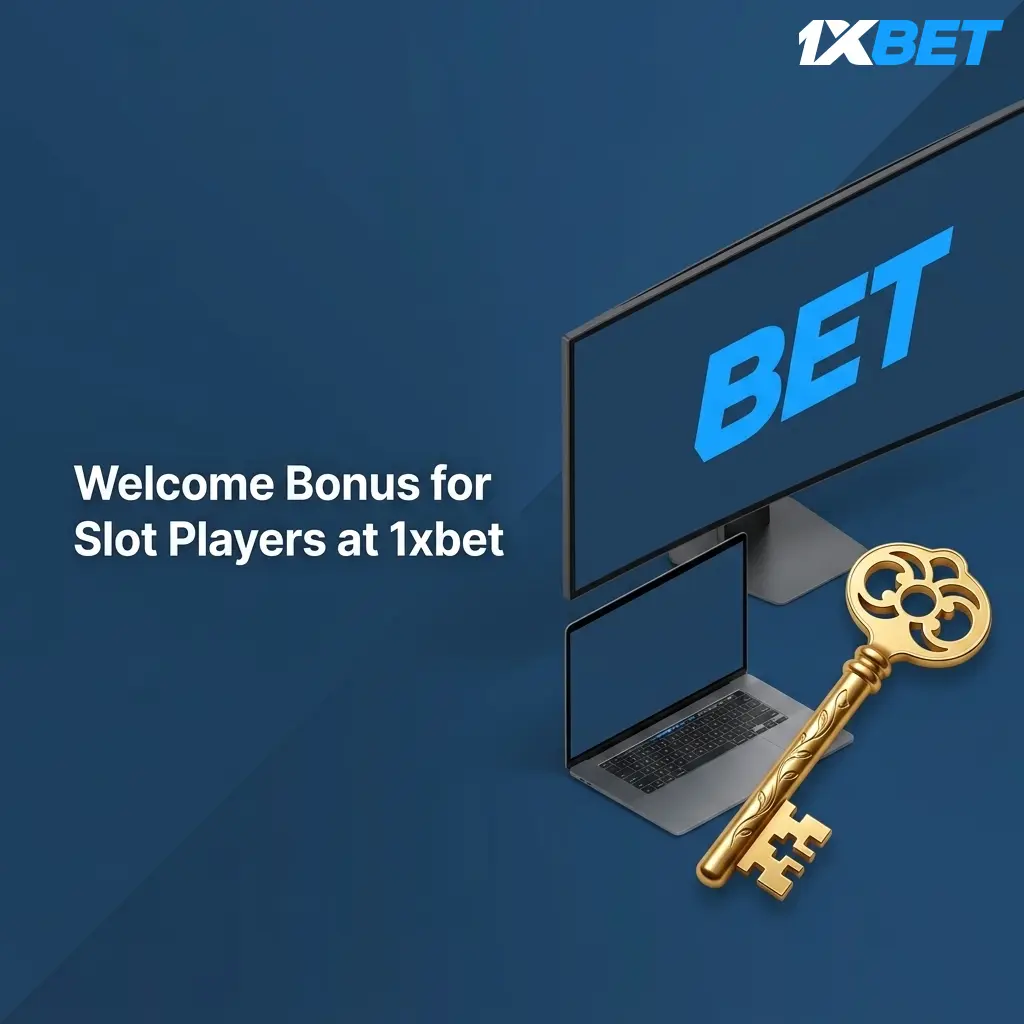 1xbet welcome bonus for slot players showing 100% match up to 30,000 PKR plus 150 free spins offer