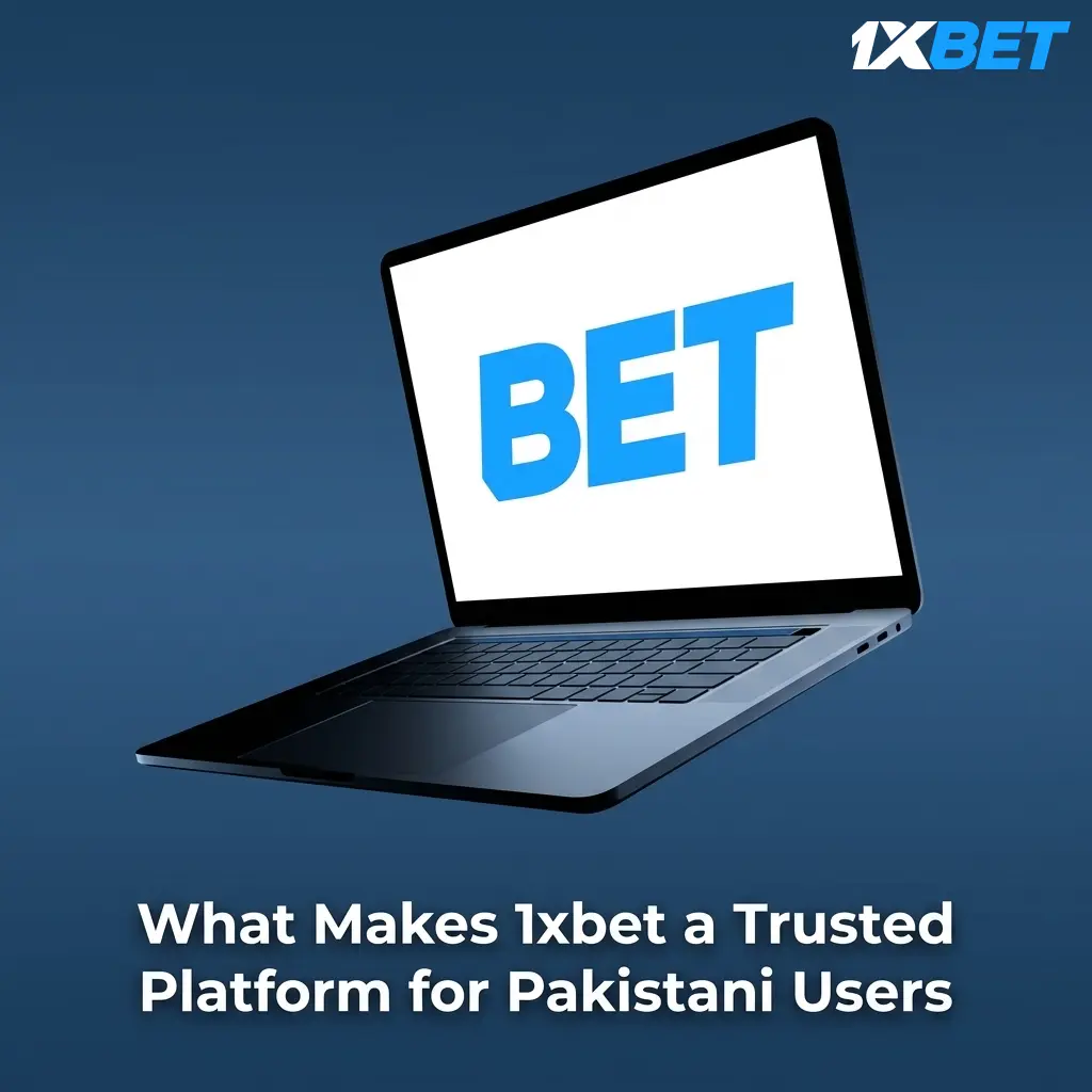 1xbet platform interface showing sports betting options, mobile app, and security features for Pakistani users